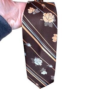 Vintage Britannia Mens Retro Floral Striped Necktie